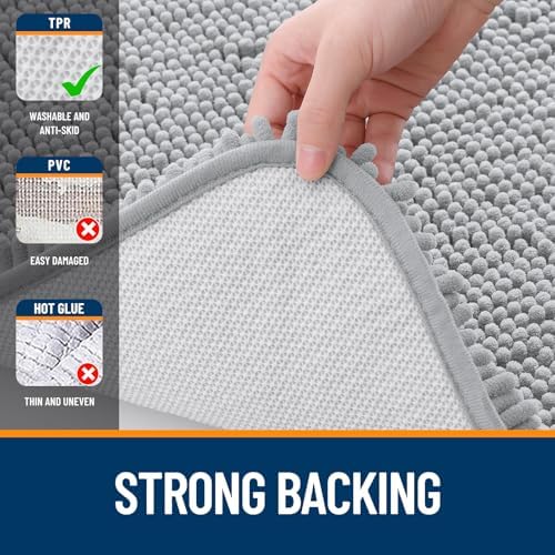OLANLY Large Bathroom Rugs 50x30, Extra Soft Absorbent Chenille Bath Rugs - Image 6