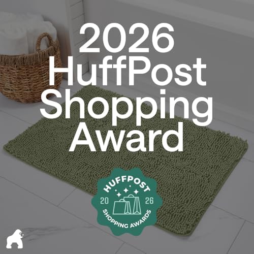 GORILLA GRIP Bath Rug Mat for Bathroom, Absorbent Chenille 36x24 Sage Green - Image 6