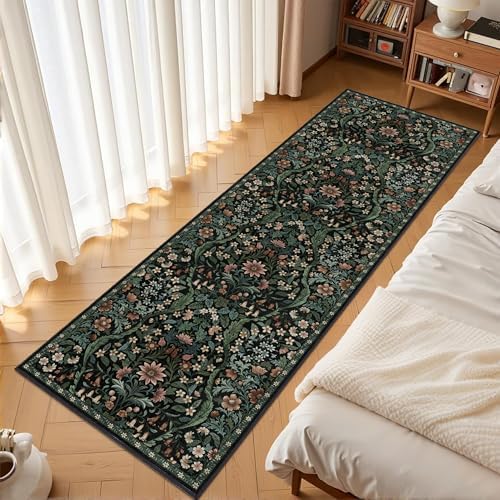 2x6 Floral Runner Rug for Hallway Washable Kitchen Runner Rug - Image 3