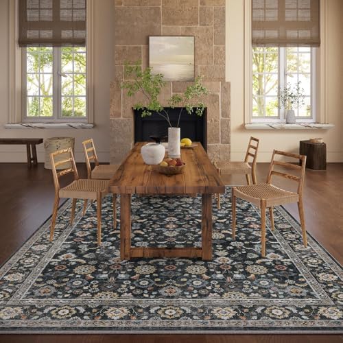 Washable Area Rugs for Living Room: 6x9 Bedroom Rug Vintage Boho Area Rug Stain Resistant Non Slip Low Pile Lightweight Soft Carpets for Living Room Dining Room Kitchen Nursery Kids Room Farmhouse - Image 6
