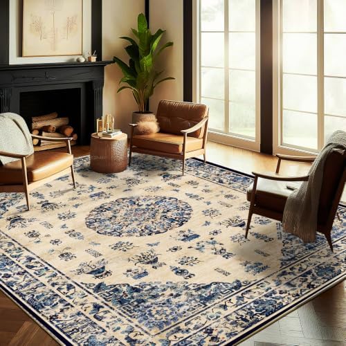 CHAMPLANT Area Rug 5'x7' Washable Rug Traditional Floor Cover Thin Retro Kitchen Indoor Distressed Non Slip Carpet for Living Room Bedroom Dining Room by CHAMPLANT