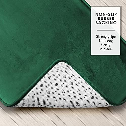 Clara Clark Bathroom Rugs, Velvet Memory Foam Bath Mat, Non-Slip, Machine Washable Bath Rugs - Dries Quickly, Ultra Soft Plush Bath Mats for Bathroom, 20 x 24, Hunter Green - Image 5