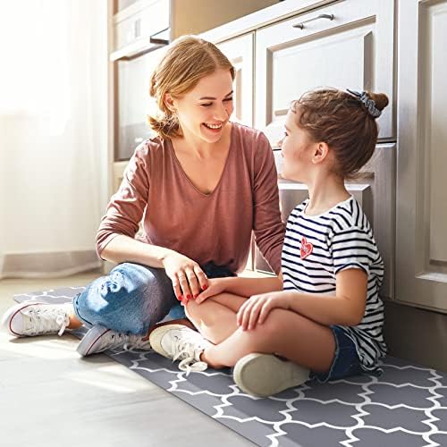 WISELIFE Kitchen Runner Rugs Anti-Fatigue mats, 17.3" x 39", 4/5 Inch, Grey - Image 6