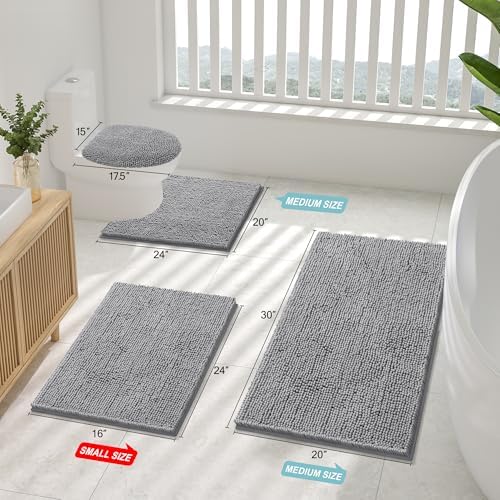 Smiry Bathroom Rugs 36X24, Luxury Chenille Extra Soft Absorbent Bath Mat - Image 2