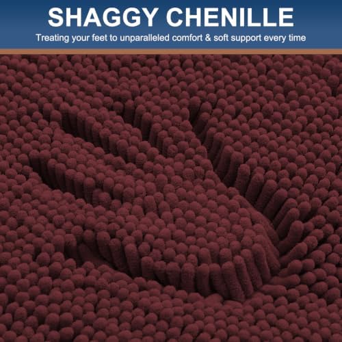 Smiry Bathroom Rugs 24X16, Luxury Chenille Extra Soft Absorbent Bath Mat - Image 3