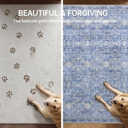 Sasttie 3x5 Area Rugs, Ultra-Soft Washable Rug for Living Room, Blue - Image 6