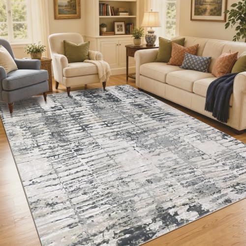 Mottled Stone Rhythm 5x7 Blue Gray Area Rug for Living Room Bedroom by Unknown