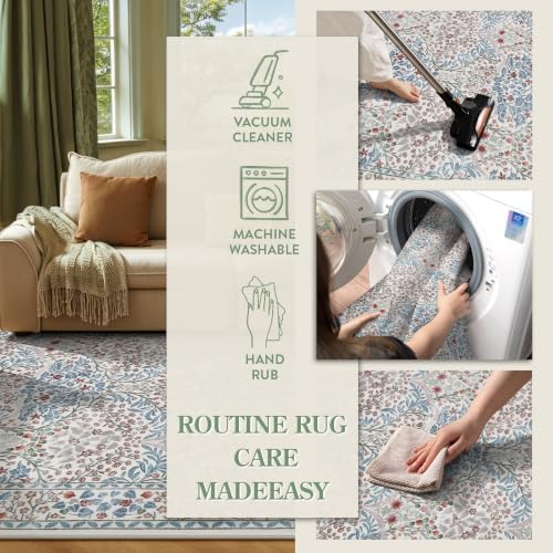 Lahome Washable Area Rugs 8x10, Beige Soft Rugs for Living Room Bedroom - Image 5