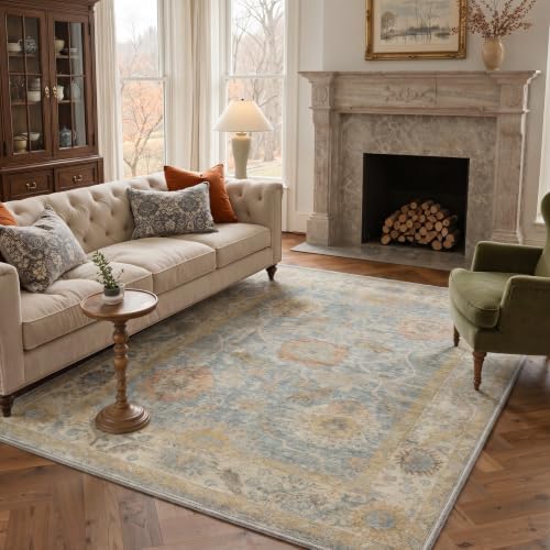 Bavni 2X5 Washable Hallway Runner Rug, Boho Vintage Floral Non Slip - Image 4