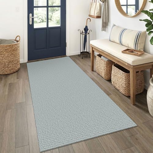 EARTHALL Washable Runner Rug, Non Slip Foyer Runner, 3x6 Ft, Turquoise/Gray by Unknown