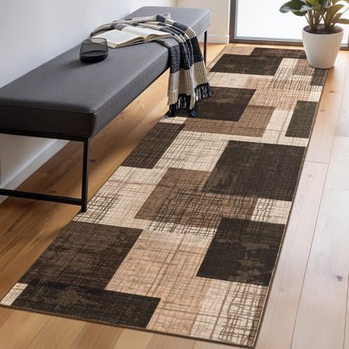 Washable 4x10 Runner Rug for Hallway Kitchen Bedroom, Chocolate - Image 3