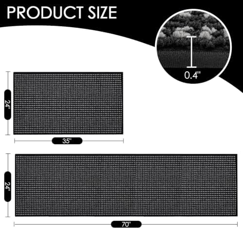 hicorfe Waffle Kitchen Runner Rugs Set of 2,Non Slip Kitchen Mats for Floor - Image 2