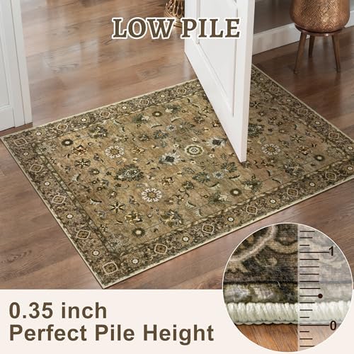 Tangsoo Brown 2.6x12 Hallway Runner Rugs Washable Runner Rug Non Slip - Image 3