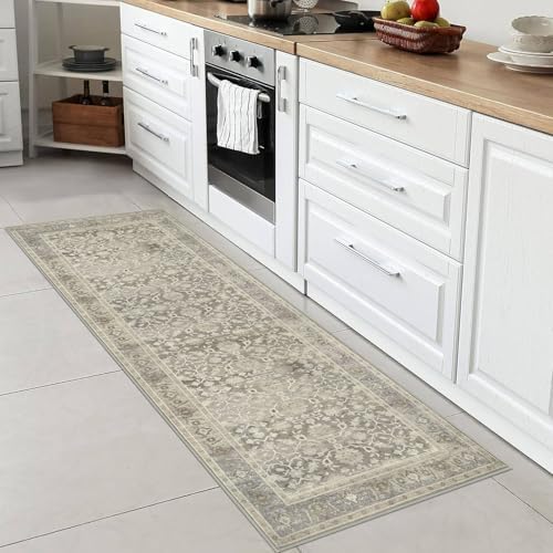 KUTA Vintage Washable Runner Rug 2x6 Beige Runners for Hallways - Image 2