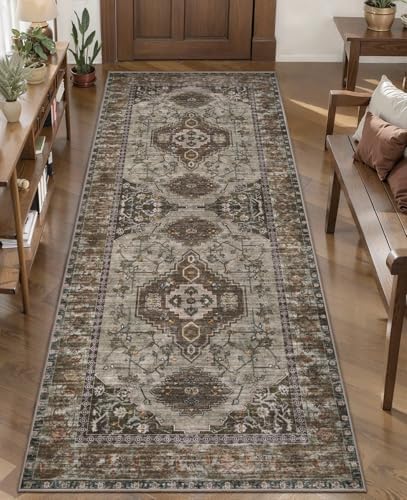 Tangsoo Vintage 2x5 Washable Runner Rug for Hallways, Non Slip Runner Rug by Tangsoo