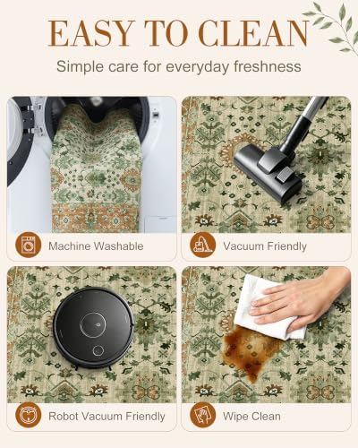 OLANLY 5x7 Washable Area Rug, Soft Non Slip Carpet for Bedroom Living Room - Image 6