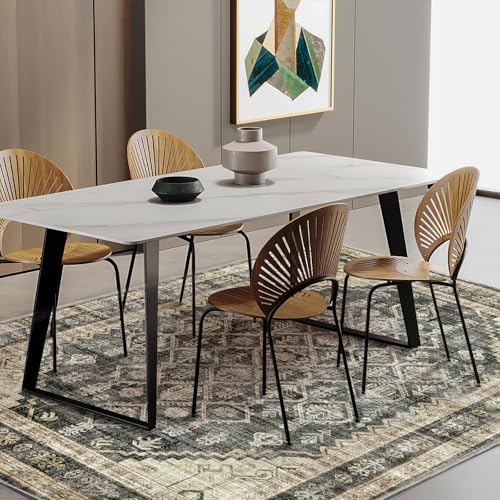 CHAMPLANT Area Rug 5'x7' Washable Rug Vintage Traditional Floor Cover Thin Retro Kitchen Indoor Distressed Non Slip Carpet for Living Room Bedroom Dining Room - Image 2