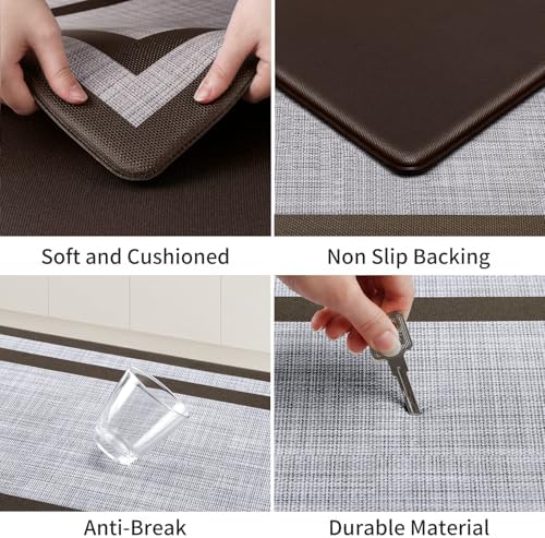 Mattitude Kitchen Mats Set of 2,Cushioned Anti-Fatigue Non-Skid Rug Sets - Image 5