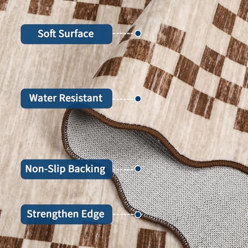 GarveeHome 4x6 Area Rug Small Washable Living Room Carpet Scalloped Rug - Image 5