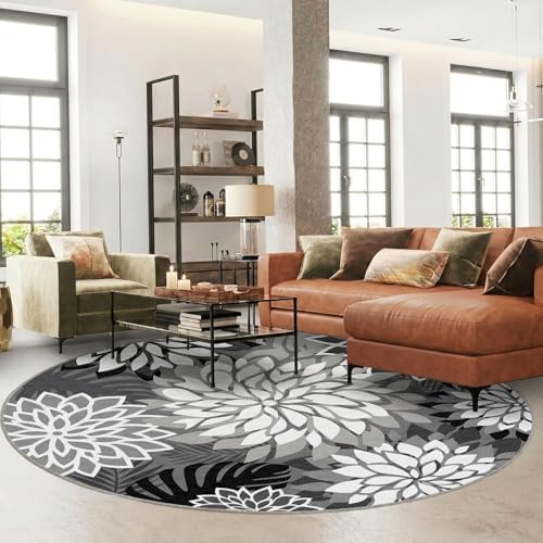 Arenarug Outdoor Rug Waterproof, Washable Patio Rug for Deck, 6x6, Black - Image 2