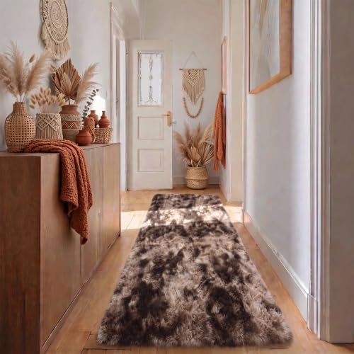 Runner Rugs for Bedroom 2x6, Fluffy Hallway Rug Chocolate Brown Bedside Rug - Image 6