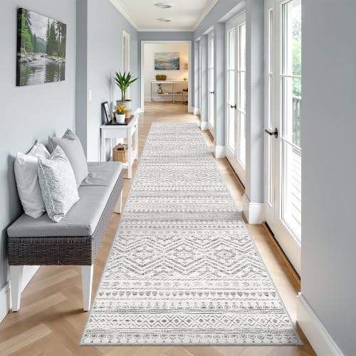 Miukiki 2x12 Runner Rug for Living Room Washable Non Slip Hallway Rug Grey - Image 7