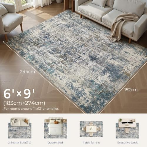 DMOYEST Area Rug Living Room Rugs 6x9 Washable Abstract Carpet - Image 5