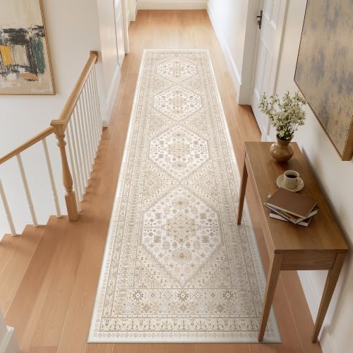 zesthome 2x8 Runner Rug Non Slip,Washable Hallway Runner Rug,Beige - Image 3