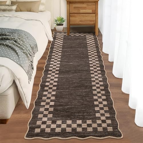 GarveeHome Hallway Runner Rug 2x6 Non Slip Scalloped Kitchen Washable Rug by GarveeHome