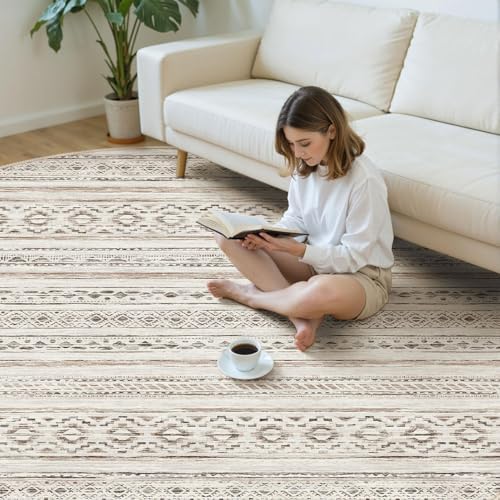 cotiled 8x8 Round Rug 8ft Circle Living Room Boho Area Rugs - Image 4