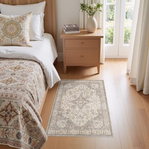 EIEIHOUSE 2x3 Area Rug Washable Vintage Rugs for Living Room Brown/Multi - Image 2