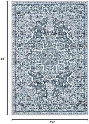 KUTA Entryway Rugs Indoor Washable Small Area Rug 2x3 Blue Entrance Carpet - Image 2