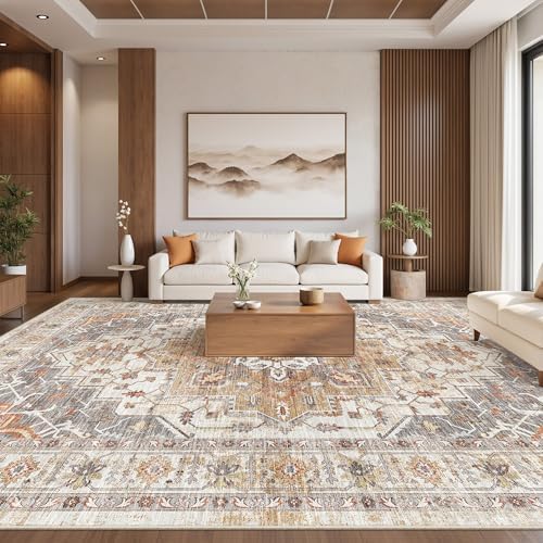 befbee 10x14 Area Rugs for Living Room, Washable Vintage Non Slip Rug - Image 7