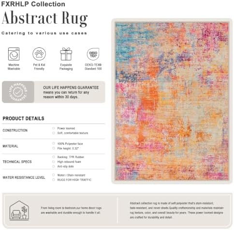 10x14 Area Rug Living Room: Modern Washable Soft Carpet Galaxy Haze - Image 2