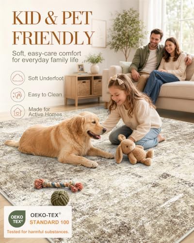 OLANLY 3x4 Washable Accent Rug, Soft Non Slip Carpet for Entryway Bedside - Image 5