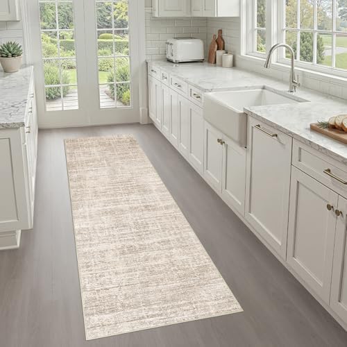 LOONGRUG Runner Rug 2x6 Machine Washable Non-Slip Kitchen Neutral Rug Beige by LOONGRUG