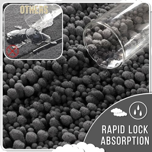 Yimobra Bathroom Rugs Non Slip Washable 32x20 Inch - Ultra Soft Absorbent Chenille Bath Mat, Quick Dry Shaggy Floor Carpet for Tub Shower, Dark Gray Home Decor Accessories - Image 5