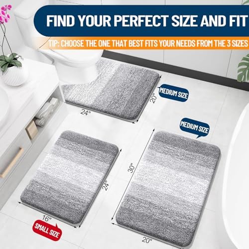OLANLY Large Bathroom Rugs 50x30, Extra Soft Absorbent Microfiber Bath Rugs - Image 2