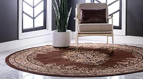 Unique Loom Reza Collection Traditional Persian Style Area Rug, 8' 0" x 8' 0", Brown/Ivory - Image 3