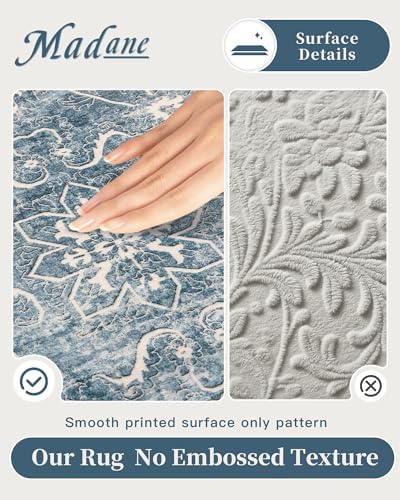 Madane 6x9 Area Rugs for Living Room, Washable Soft Rug Blue - Image 5
