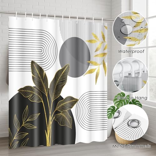 Bathroom Sets with Shower Curtain and Rugs, Set of 4, Boho Mid - Image 6