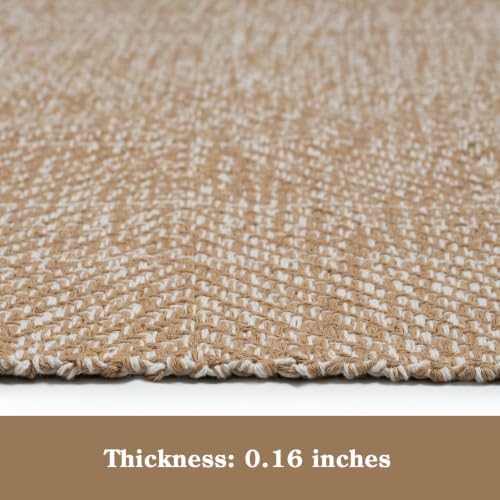 Collive Boho Rugs for Living Room 6x9 Tan, Washable Large Area Rug Braided Woven Cotton Bedrom Rug, Modern Floor Carpet Door Rugs for Nursery Room Office, Outdoor Rug for Patio Balcony Courtyard Decor - Image 6