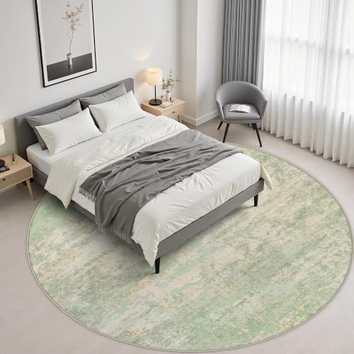Round Area Rug Living Room: 8 ft Modern Washable Indoor Carpet - Image 3