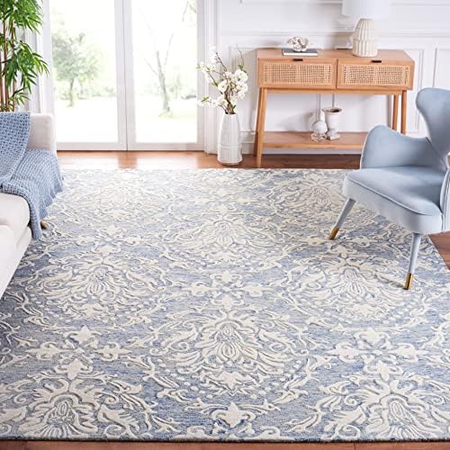 SAFAVIEH Blossom Collection 10' x 14' Blue/Ivory BLM107B Handmade Premium Wool Living Room Dining Bedroom Area Rug by Unknown
