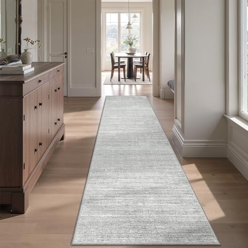 Valenrug 2x10 Runner Rug Non Slip, Washable Rug Runners for Hallways, Grey - Image 4