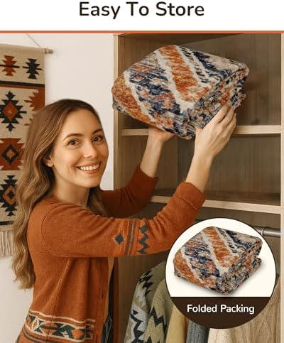 BESTSWEETIE 9'x12' Washable Area Rug for Living Room Bedroom Orange/Brown - Image 2