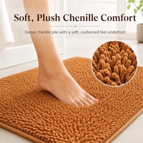 Bathroom Rugs Sets 3 Piece Non Slip Extra Absorbent Shaggy Chenille Batroom Rugs and Mats Sets, Soft & Dry Bath Rug/Mat Sets for Batroom Washable Carpets - Image 5