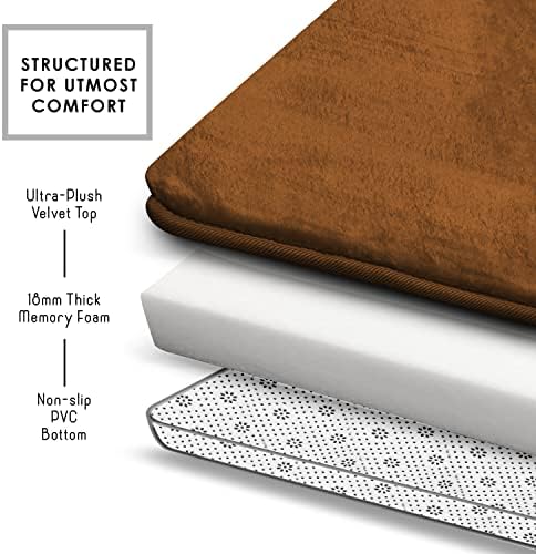 Clara Clark Bathroom Rugs, Velvet Memory Foam Bath Mat, Non-Slip, Machine Washable Bath Rugs - Dries Quickly, Ultra Soft Plush Bath Mats for Bathroom, 20 x 24, Chocolate Brown - Image 6