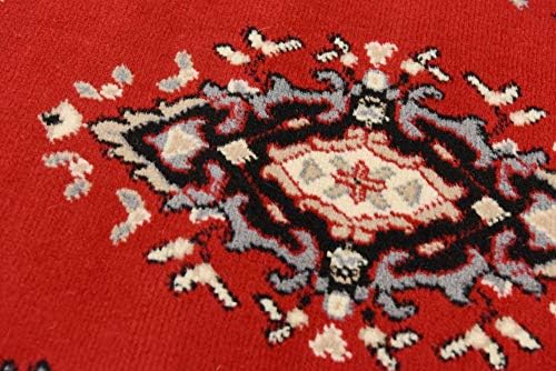 Unique Loom Reza Collection Traditional Persian Style Area Rug, 2 ft 2 in x 3 ft, Red/Ivory - Image 6