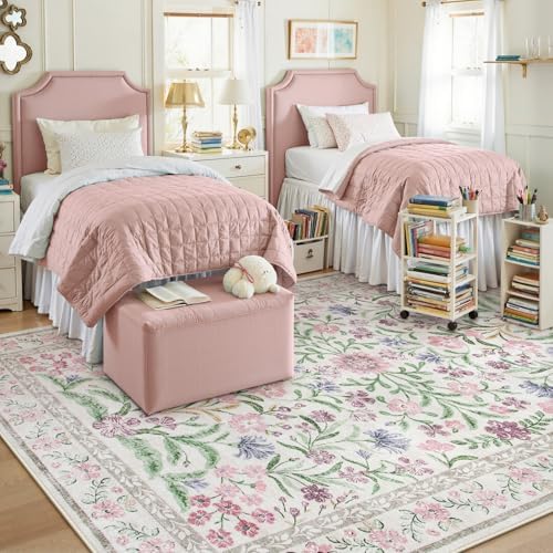 Lahome 8x10 Purple Nursery Rug, Washable Kids Baby Rugs for Girls Bedroom - Image 4